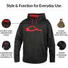 Drake Waterfowl® MST Performance Camouflage Hoodie, Double-Lined Hood, Cotton/Poly Blend, and Kangaroo Pouch for Comfort(Black/Red)