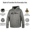 Drake Waterfowl® MST Performance Camouflage Hoodie, Double-Lined Hood, Cotton/Poly Blend, and Kangaroo Pouch for Comfort(Gray/Black)