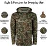 Drake Waterfowl® MST Performance Camouflage Hoodie, Double-Lined Hood, Cotton/Poly Blend, and Kangaroo Pouch for Comfort(Old School Green)