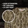 Mossy Oak Men’s Camo Long Sleeve Hunting Shirt, Cotton Blend Camouflage Lightweight Shirt for Turkey Hunting, Fishing, Hiking(Original Bottomland)