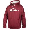 Drake Waterfowl® MST Performance Camouflage Hoodie, Double-Lined Hood, Cotton/Poly Blend, and Kangaroo Pouch for Comfort(Maroon/White)