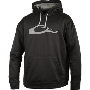 Drake Waterfowl® MST Performance Camouflage Hoodie, Double-Lined Hood, Cotton/Poly Blend, and Kangaroo Pouch for Comfort(Black/Gray)