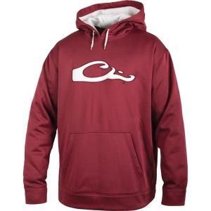 Drake Waterfowl® MST Performance Camouflage Hoodie, Double-Lined Hood, Cotton/Poly Blend, and Kangaroo Pouch for Comfort(Maroon/White)