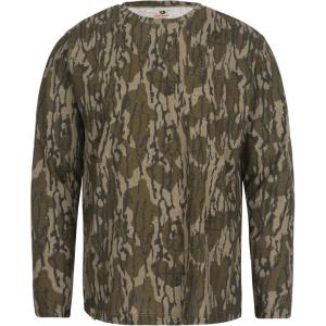 Mossy Oak Men’s Camo Long Sleeve Hunting Shirt, Cotton Blend Camouflage Lightweight Shirt for Turkey Hunting, Fishing, Hiking(Original Bottomland)
