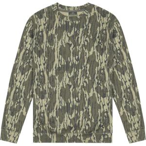 Mossy Oak Vintage Crewneck Sweatshirt for Men | Hunting Camo Shirt with Soft Cotton Blend for Casual Wear, Camping, & Hiking(Original Bottomland)