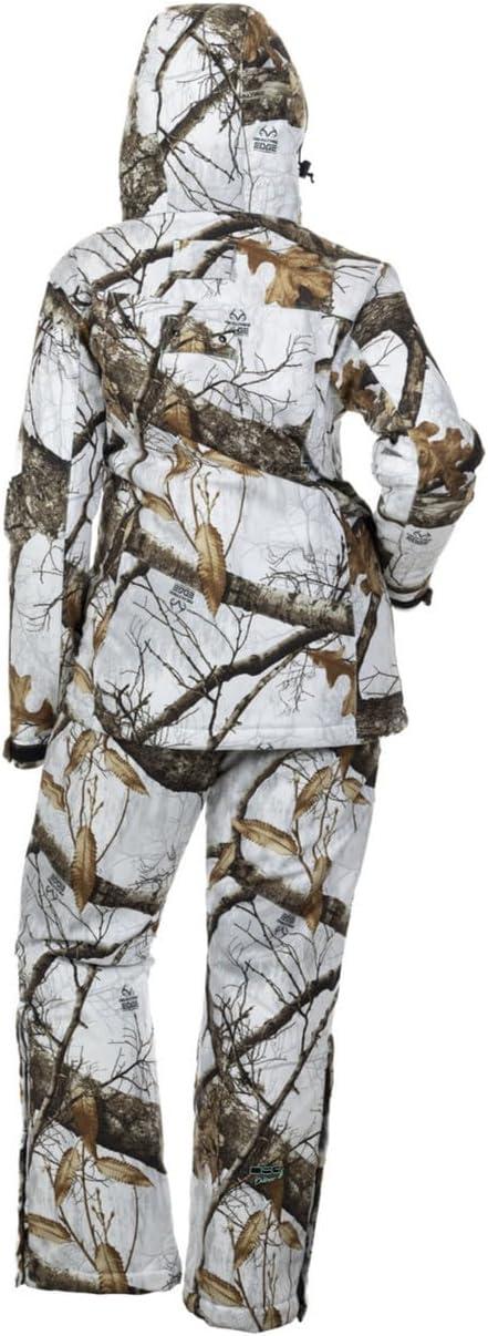 imageDOING SOMETHING GREAT DSG Outerwear Addie Womens Hunting Pants Insulated Water Resistant Quiet Tricot FabricRealtree Edge Snow
