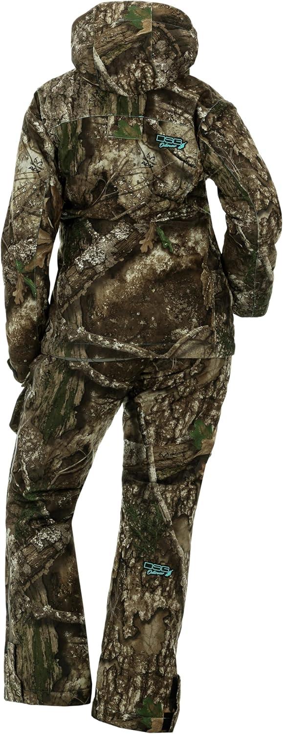 imageDOING SOMETHING GREAT DSG Outerwear Womens Kylie 50 Drop Seat Hunting Bibs Waterproof Windproof Insulated Camo BlazeRealtree Apx 60
