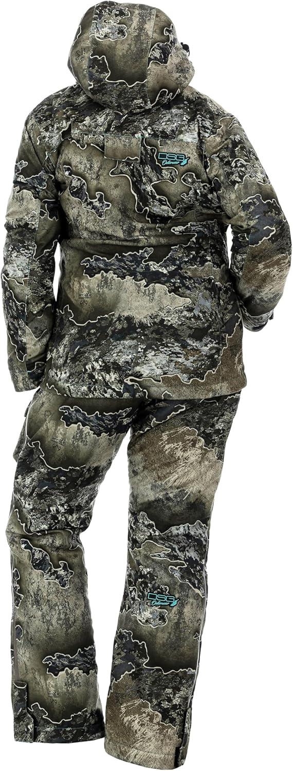 imageDOING SOMETHING GREAT DSG Outerwear Womens Kylie 50 Drop Seat Hunting Bibs Waterproof Windproof Insulated Camo BlazeRealtree Excape 60