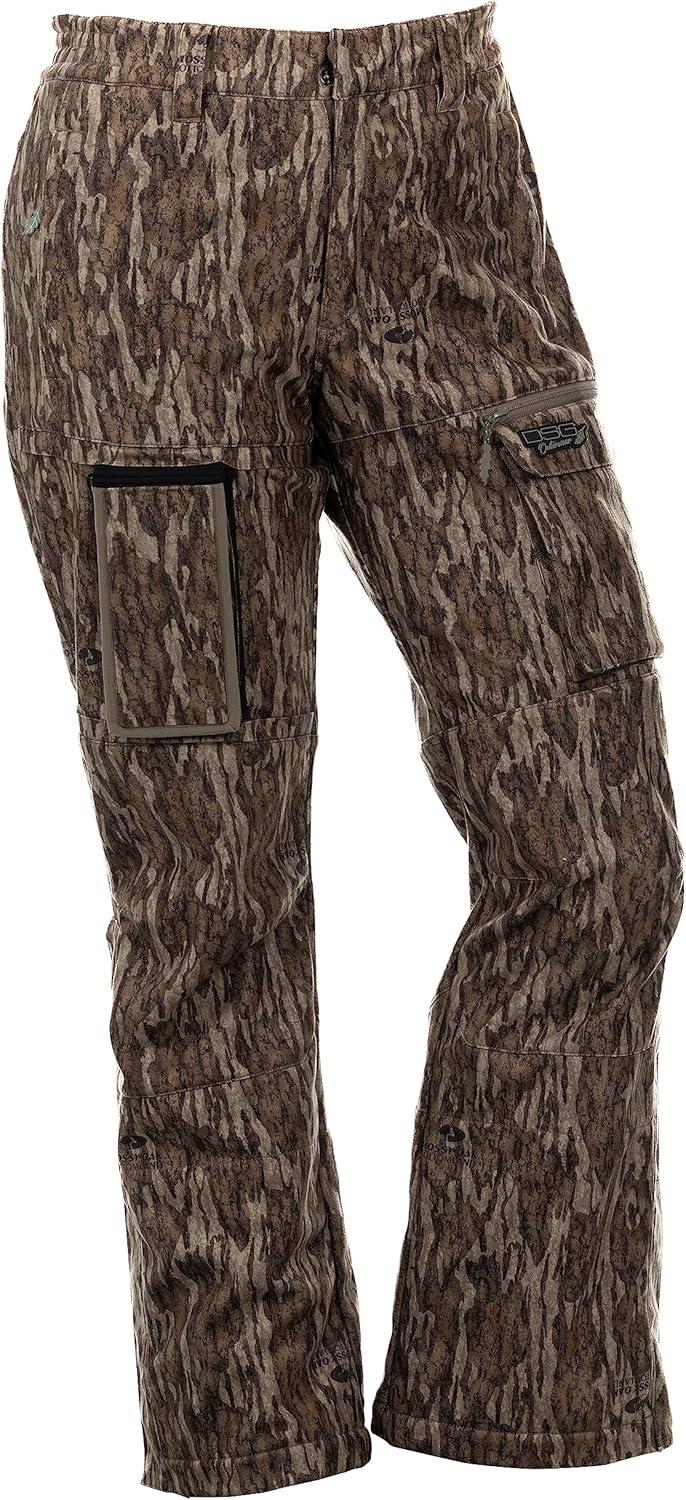 imageDSG Outerwear Ava 30 Camouflage Hunting Pants for Women DWR Waterproof with Scent Control Cargo Pocket ampamp Removable PouchMossy Oak Bottomland New 30
