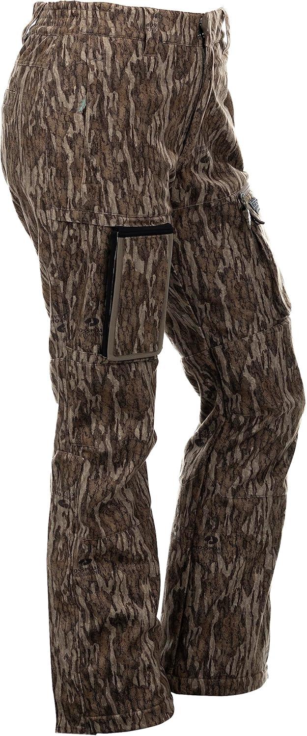 imageDSG Outerwear Ava 30 Camouflage Hunting Pants for Women DWR Waterproof with Scent Control Cargo Pocket ampamp Removable PouchMossy Oak Bottomland New 30