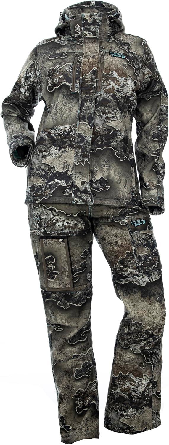 imageDSG Outerwear Ava 30 Camouflage Hunting Pants for Women DWR Waterproof with Scent Control Cargo Pocket ampamp Removable PouchRealtree Excape 30
