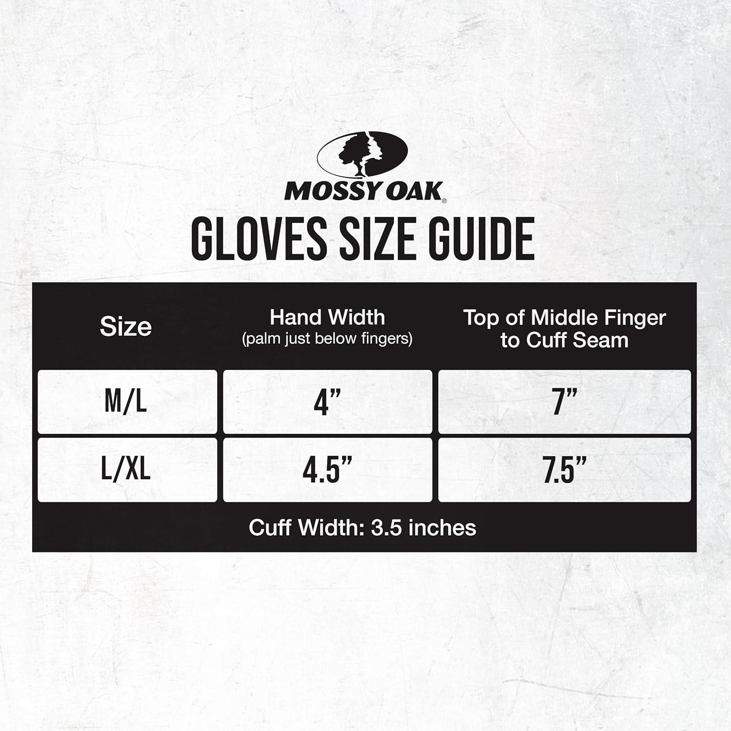 imageMossy Oak Camo Hunting Gloves Cold Weather Fleece Hunting Gloves for Men Stretch Material with Textured Palm GripBottomland