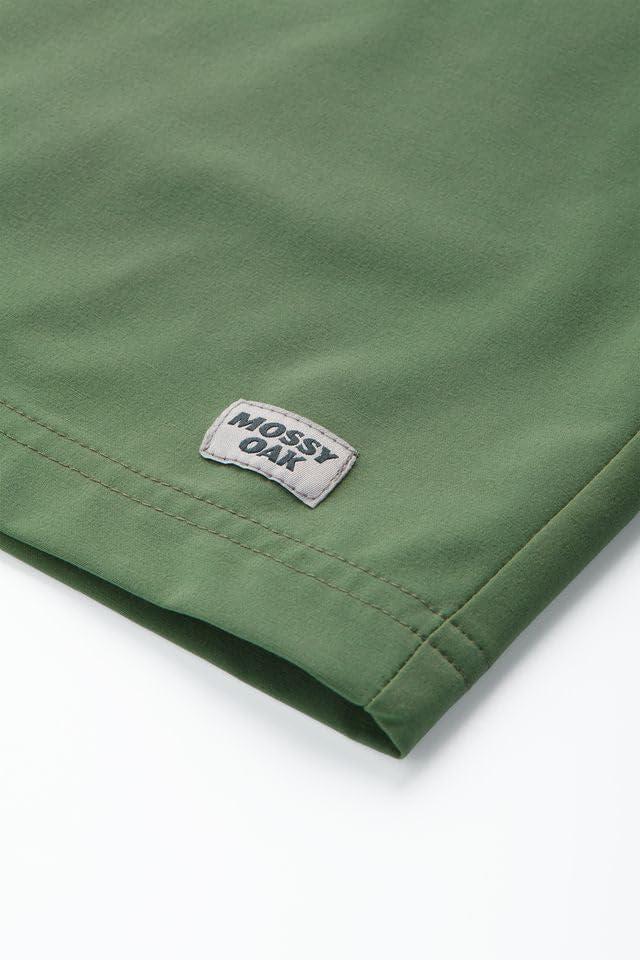 imageMossy Oak Lightweight Mens Casual Drawstring Shorts for Beach Lounge and Summer WearGreenwing