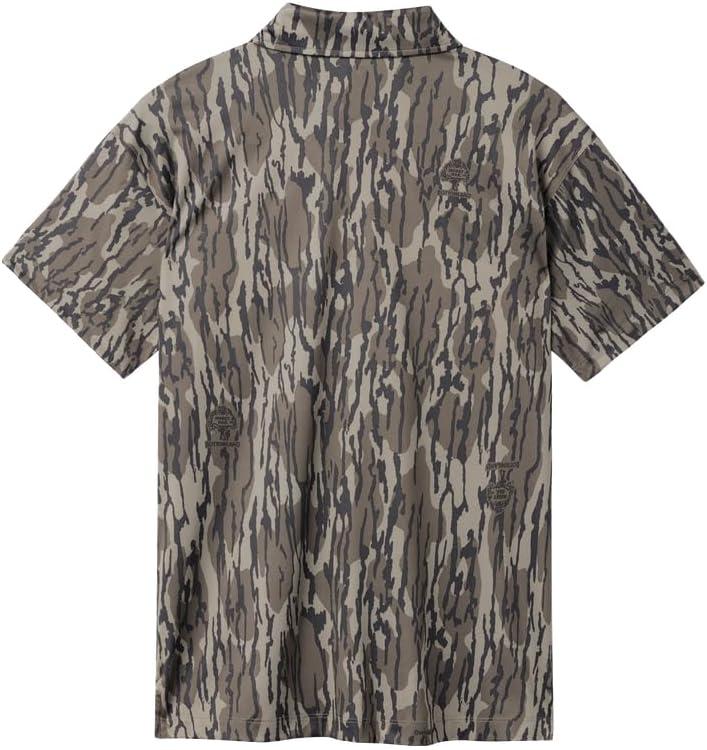 imageMossy Oak Polo Sun Shirt for Men with UV Protection for Golf Fishing Hiking or CasualBottomland Sand