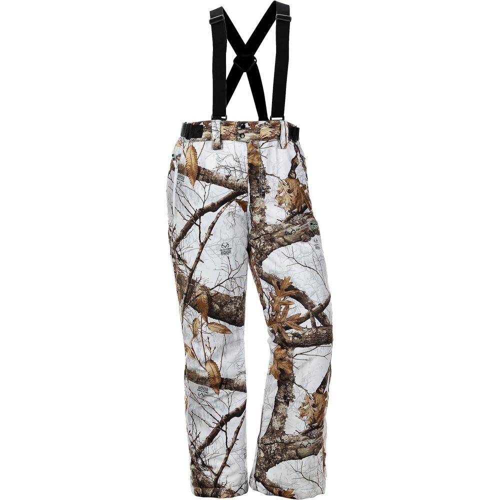 imageDOING SOMETHING GREAT DSG Outerwear Addie Womens Hunting Pants Insulated Water Resistant Quiet Tricot FabricRealtree Edge Snow