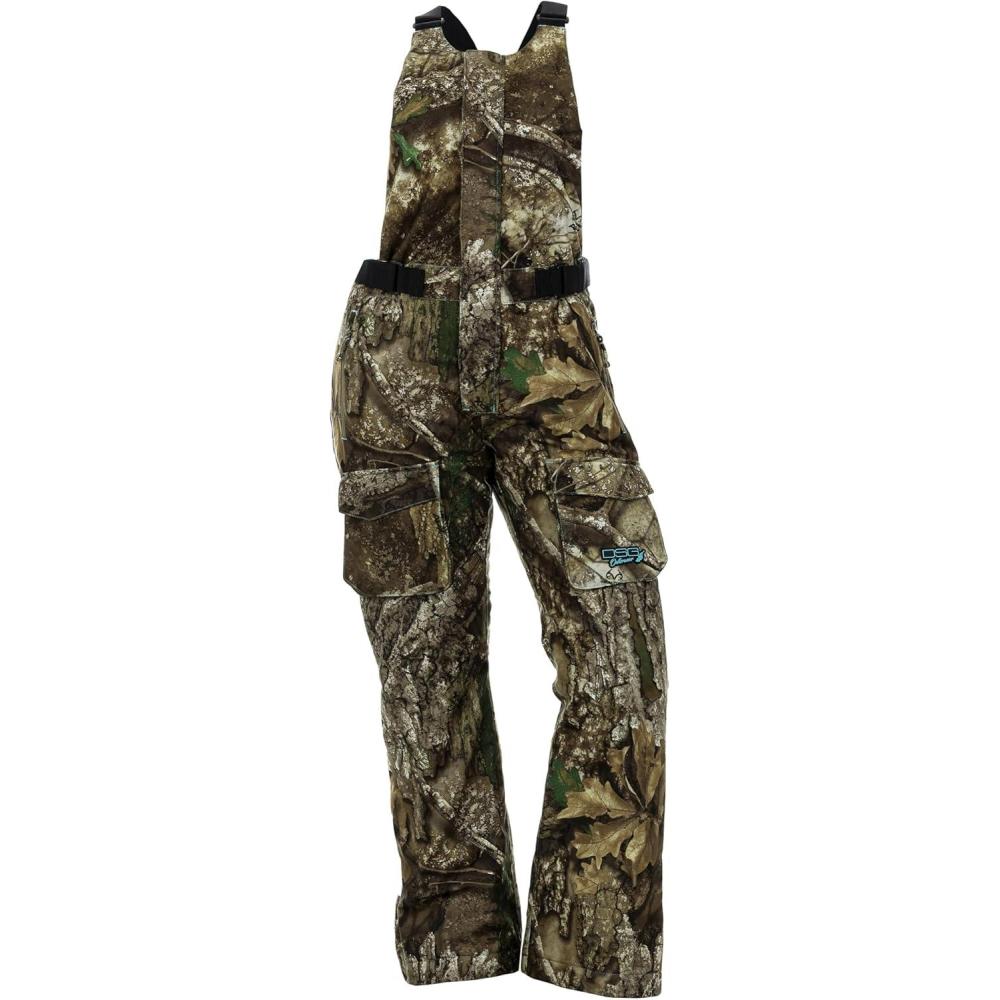 imageDOING SOMETHING GREAT DSG Outerwear Womens Kylie 50 Drop Seat Hunting Bibs  Waterproof Windproof Insulated Camo BlazeRealtree Apx 60