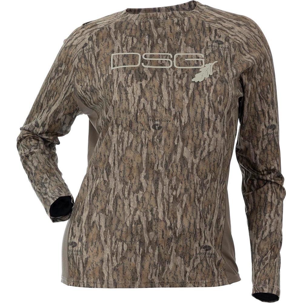 imageDOING SOMETHING GREAT Womens Ultra Lightweight Hunting Shirts  Moisture Wicking Quick Dry UPF 50 ProtectionMossy Oak Bottomland New