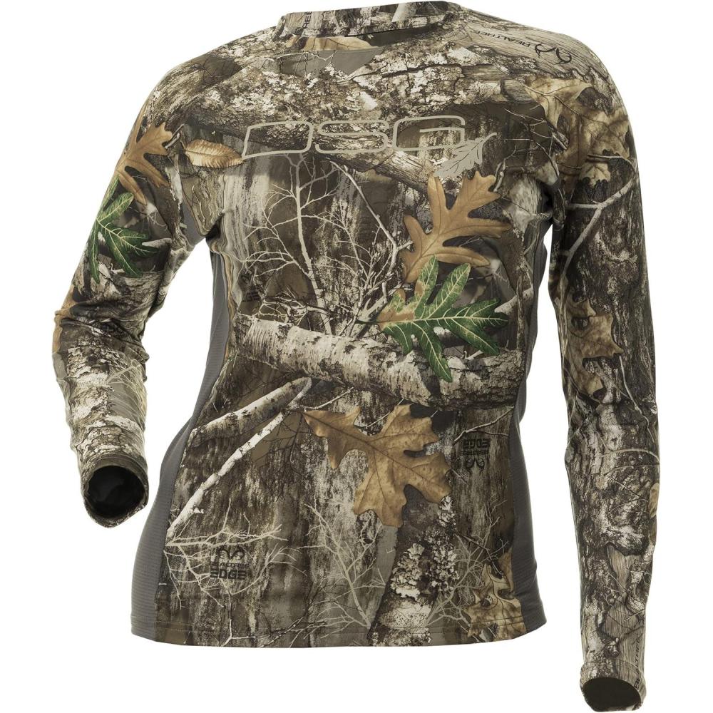 imageDOING SOMETHING GREAT Womens Ultra Lightweight Hunting Shirts  Moisture Wicking Quick Dry UPF 50 ProtectionRealtree Edge