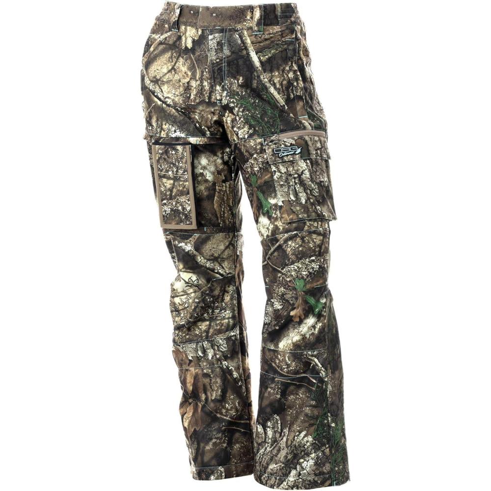 imageDSG Outerwear Ava 30 Camouflage Hunting Pants for Women DWR Waterproof with Scent Control Cargo Pocket ampamp Removable PouchRealtree Apx 30