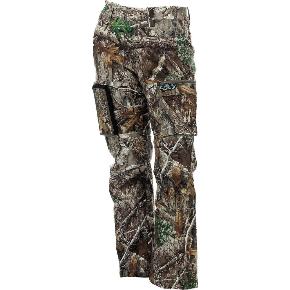imageDSG Outerwear Ava 30 Camouflage Hunting Pants for Women  DWR Waterproof with Scent Control Cargo Pocket ampamp Removable PouchRealtree Edge 30