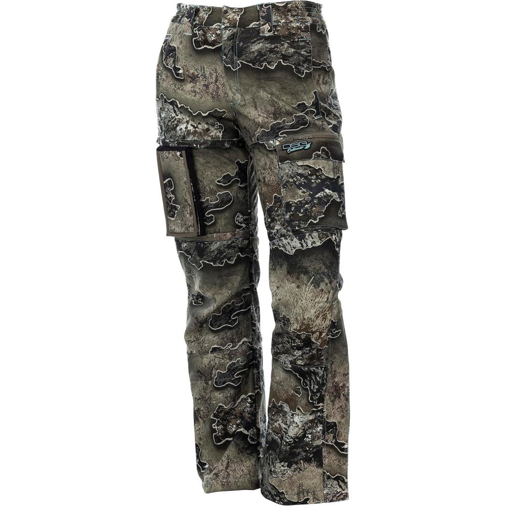 imageDSG Outerwear Ava 30 Camouflage Hunting Pants for Women  DWR Waterproof with Scent Control Cargo Pocket ampamp Removable PouchRealtree Excape 30