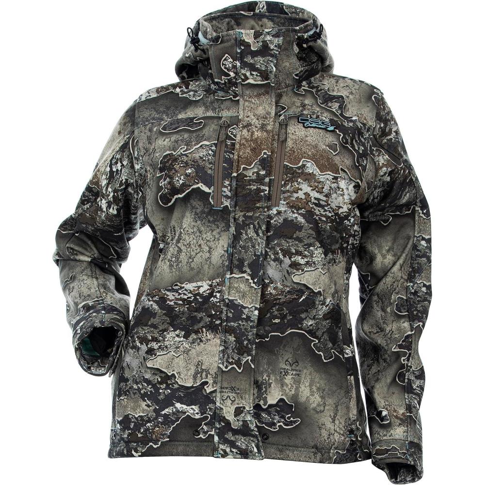 imageDSG Outerwear Womens Ava 30 3in1 Camouflage Hunting Jacket with Scent Control Waterproof Pockets ampamp Removable HoodRealtree Excape 30