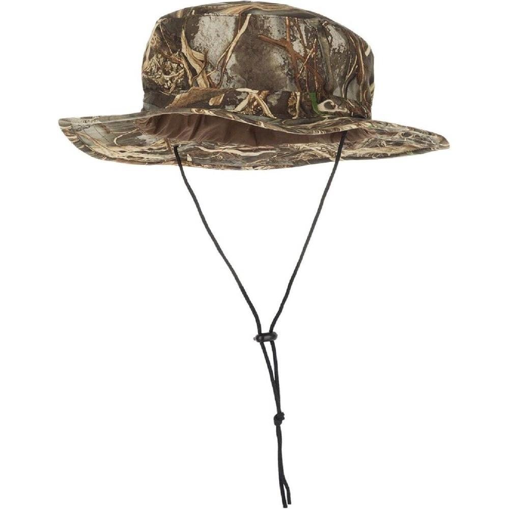 imageDrake Waterfowl Waterproof Boonie Hat Hunting Fishing Breathable Full Brim Hat with Adjustable DrawstringRealtree Max7