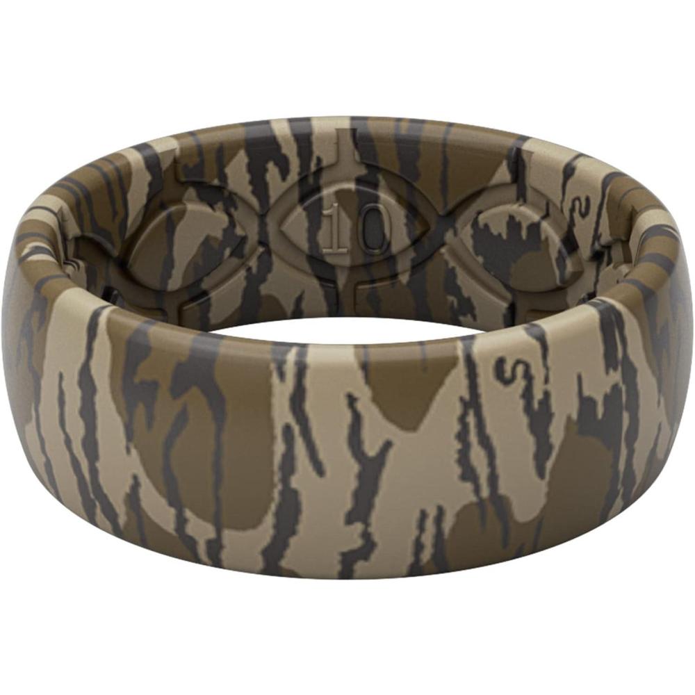 imageGroove Life Mossy Oak Camo Silicone Ring Breathable Rubber Wedding Rings for Men Lifetime Coverage Unique Design Comfort Fit RingBottomland