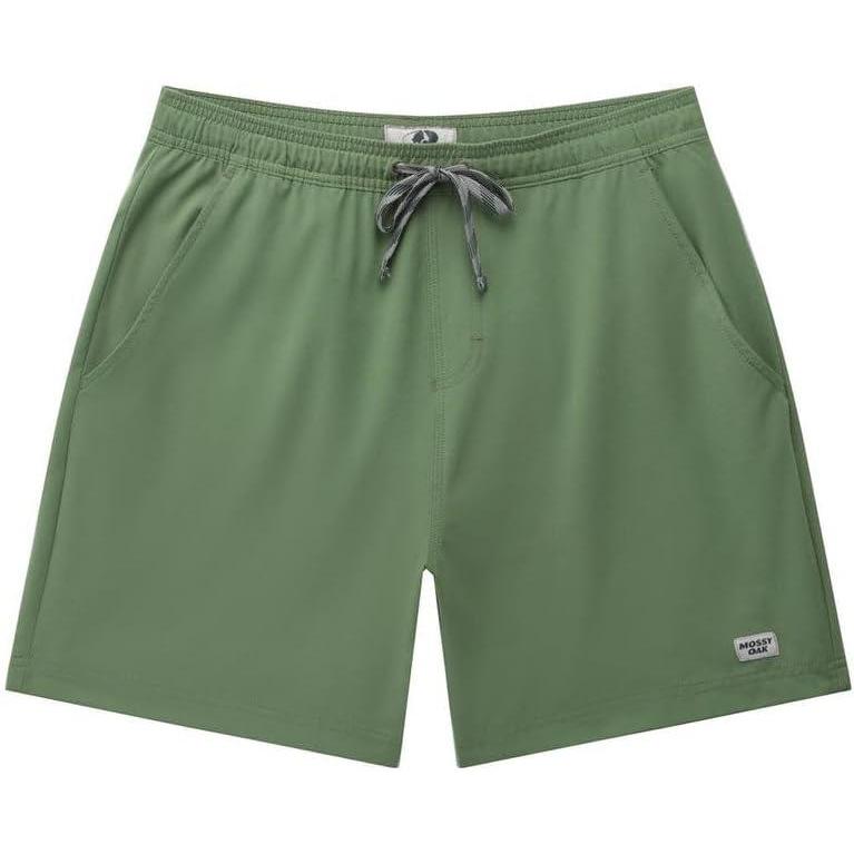 imageMossy Oak Lightweight Mens Casual Drawstring Shorts for Beach Lounge and Summer WearGreenwing