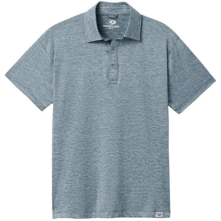 imageMossy Oak Polo Sun Shirt for Men with UV Protection for Golf Fishing Hiking or CasualBlue Herron