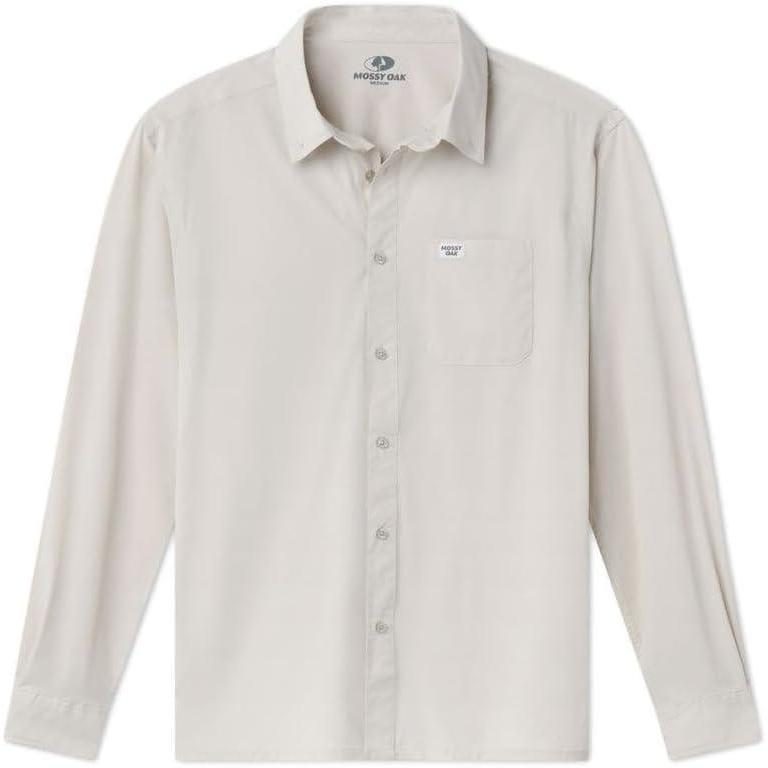 imageMossy Oak Tibbee Everyday Long Sleeve Mens Fishing Shirt with UV Protection  Lightweight ampamp QuickDryingSand Dollar