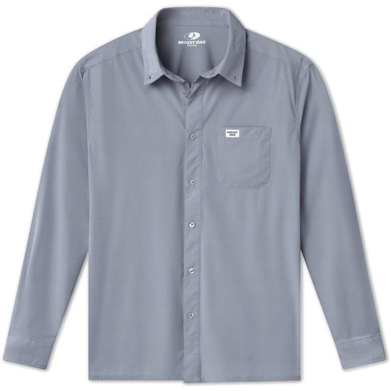 imageMossy Oak Tibbee Everyday Long Sleeve Mens Fishing Shirt with UV Protection  Lightweight ampamp QuickDryingWater Spout