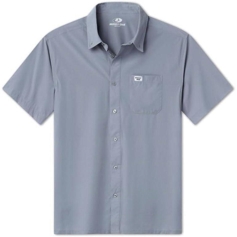 imageMossy Oak Tibbee Everyday Mens Short Sleeve Fishing Shirt with UV Protection Lightweight ampamp QuickDryingWater Spout