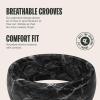 Groove Life Mossy Oak Camo Silicone Ring Breathable Rubber Wedding Rings for Men, Lifetime Coverage, Unique Design, Comfort Fit Ring(Agua Blacktip)