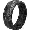 Groove Life Mossy Oak Camo Silicone Ring Breathable Rubber Wedding Rings for Men, Lifetime Coverage, Unique Design, Comfort Fit Ring(Agua Blacktip)