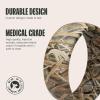 Groove Life Mossy Oak Camo Silicone Ring Breathable Rubber Wedding Rings for Men, Lifetime Coverage, Unique Design, Comfort Fit Ring(Blades)