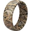 Groove Life Mossy Oak Camo Silicone Ring Breathable Rubber Wedding Rings for Men, Lifetime Coverage, Unique Design, Comfort Fit Ring(Blades)