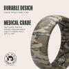 Groove Life Mossy Oak Camo Silicone Ring Breathable Rubber Wedding Rings for Men, Lifetime Coverage, Unique Design, Comfort Fit Ring(Bottomland)