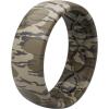 Groove Life Mossy Oak Camo Silicone Ring Breathable Rubber Wedding Rings for Men, Lifetime Coverage, Unique Design, Comfort Fit Ring(Bottomland)