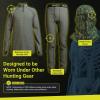 HECS Hunting-High Performance Base Layer-Underwear with Patented Technology for Deer, Big Game & Turkey Hunting(Olive)