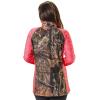 TrailCrest Women’s Long Sleeve 1/4 Zip Camo Shirt – Moisture Wicking, 4 Way Stretch – Perfect Outwear and Fitness Apparel(Breakup Country & Coral Heather)
