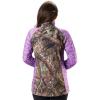 TrailCrest Women’s Long Sleeve 1/4 Zip Camo Shirt – Moisture Wicking, 4 Way Stretch – Perfect Outwear and Fitness Apparel(Breakup Country & Purple Heather)