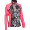 TrailCrest Women’s Long Sleeve 1/4 Zip Camo Shirt – Moisture Wicking, 4 Way Stretch – Perfect Outwear and Fitness Apparel(Mountain Country & Coral Heather)