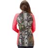TrailCrest Women’s Long Sleeve 1/4 Zip Camo Shirt – Moisture Wicking, 4 Way Stretch – Perfect Outwear and Fitness Apparel(Mountain Country & Coral Heather)
