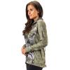 TrailCrest Women’s Long Sleeve 1/4 Zip Camo Shirt – Moisture Wicking, 4 Way Stretch – Perfect Outwear and Fitness Apparel(Mountain Country & Light Olive Heather)