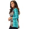 TrailCrest Women’s Long Sleeve 1/4 Zip Camo Shirt – Moisture Wicking, 4 Way Stretch – Perfect Outwear and Fitness Apparel(Mountain Country & Teal Heather)
