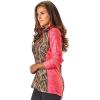 TrailCrest Women’s Long Sleeve 1/4 Zip Camo Shirt – Moisture Wicking, 4 Way Stretch – Perfect Outwear and Fitness Apparel(Shadow Grass & Coral Heather)