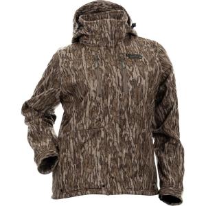DSG Outerwear Women’s Ava 3.0 3-in-1 Camouflage Hunting Jacket with Scent Control, Waterproof – Pockets & Removable Hood(Mossy Oak Bottomland New 3.0)