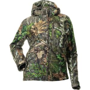 DSG Outerwear Women’s Ella 3.0 Hunting Jacket | Mild Climate, Windproof Sherpa-Lined Coat with Removable Hood & DWR Finish(Mossy Oak Obsession 3.0)