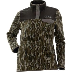 DSG Outerwear Women’s Gianna 2.0 Fleece Pullover – Warm Micro Fleece Hunting & Casual Mid-Layer(Mo Bottomland Original/Charcoal)
